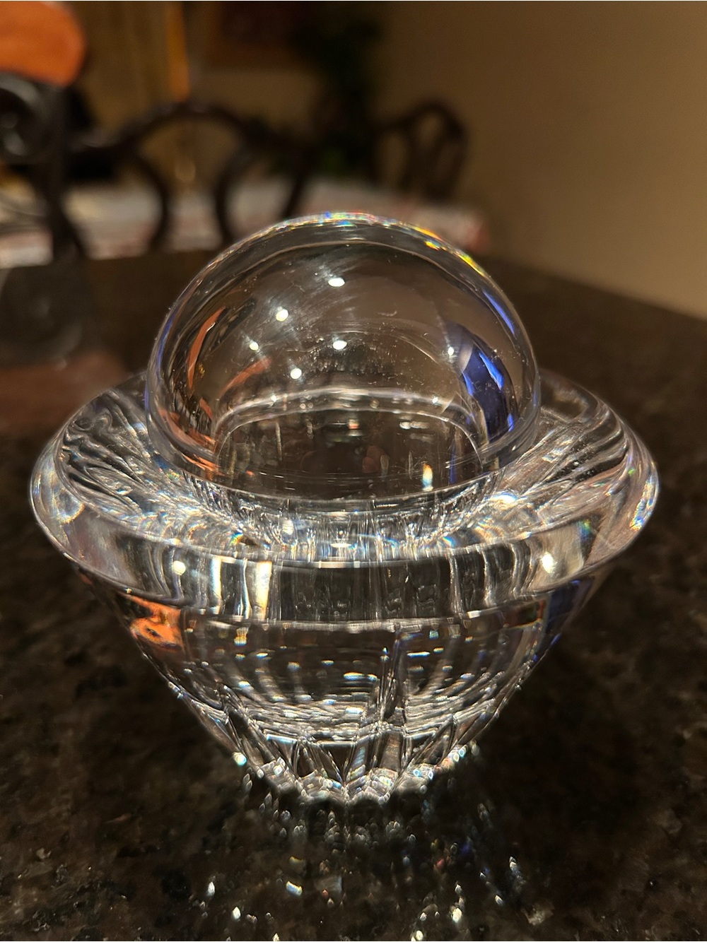 Gorgeous Vintage Crystal Caviar Bowl with Domed Lid